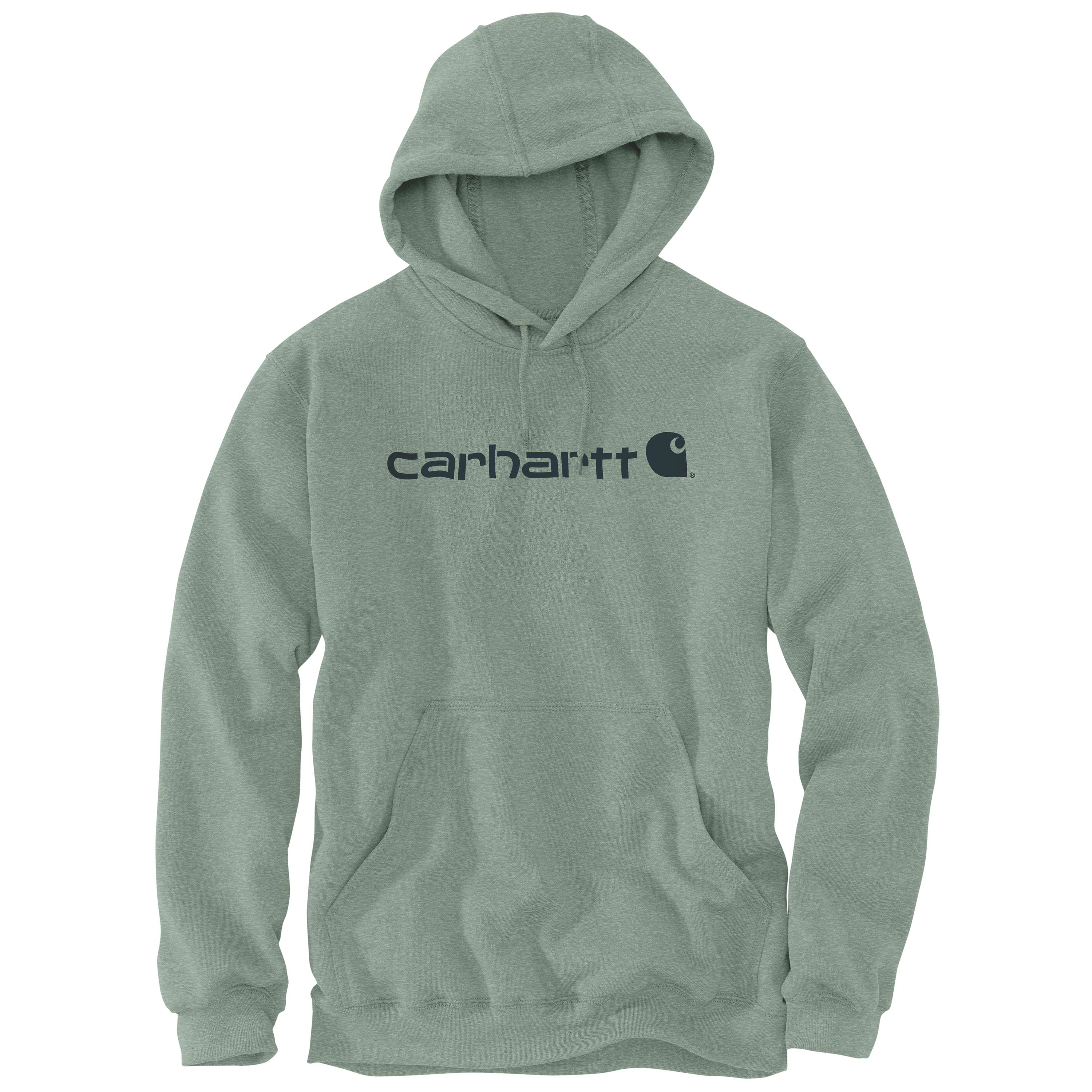 Grey carhartt hoodie with best sale green logo