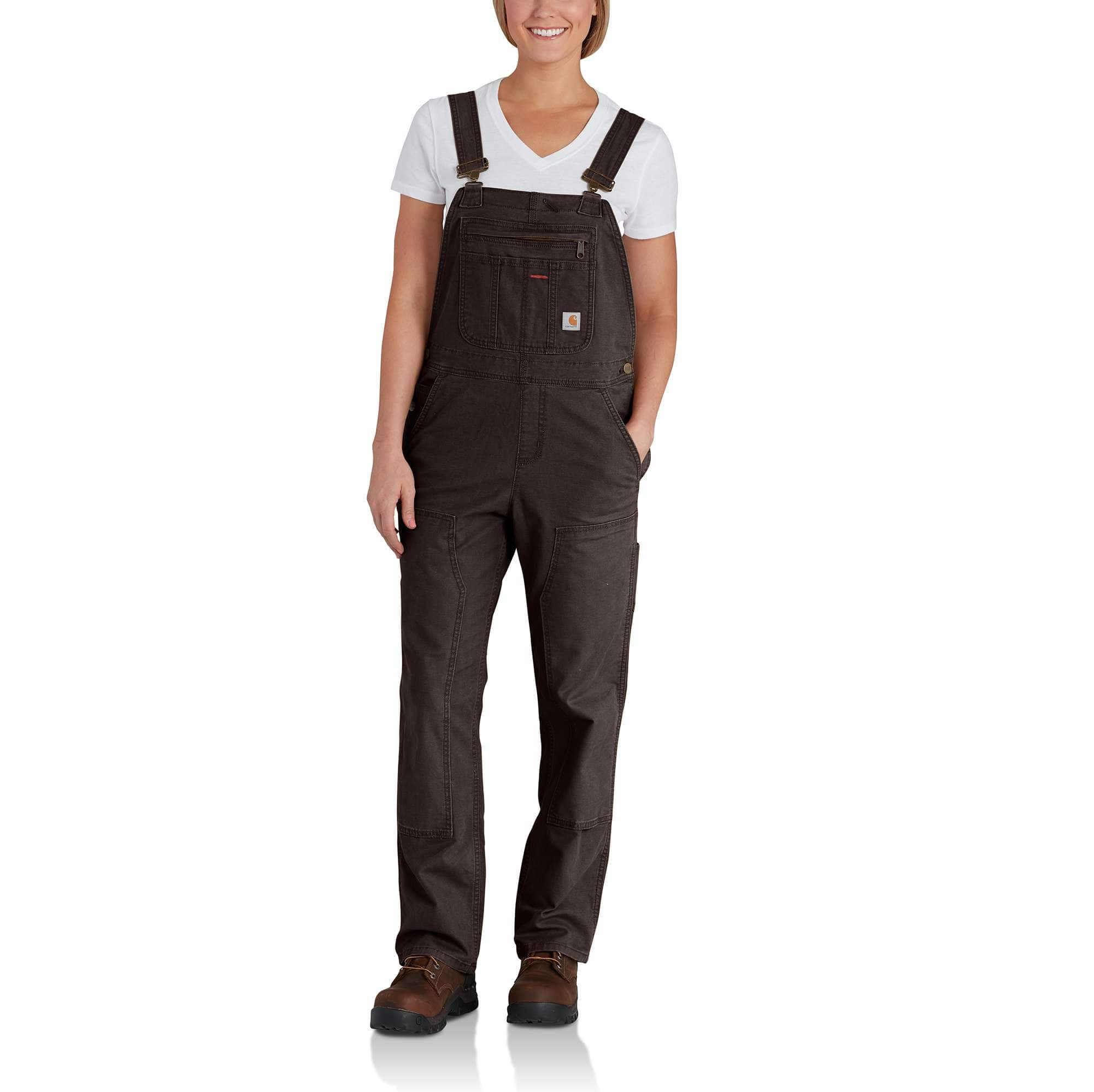 Carhartt Women's Brewster Double Front Railroad Striped Bib Overalls L  ￼Regular￼