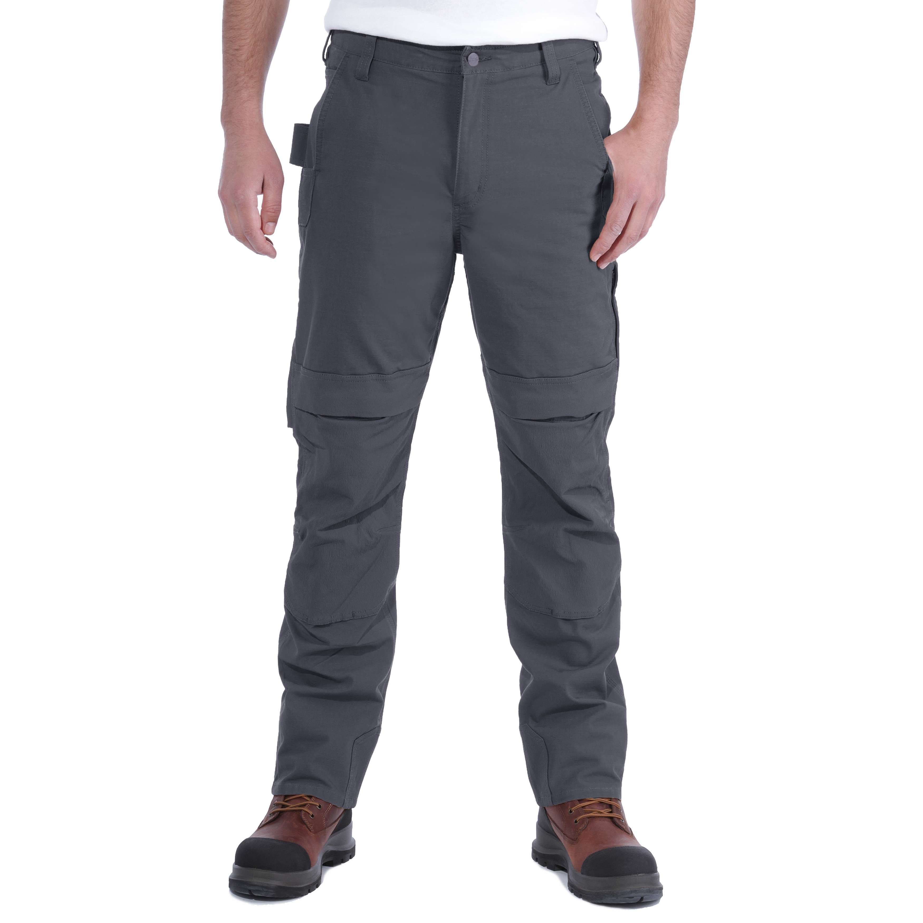 Men's Rugged Flex Relaxed Fit Canvas Double-Front Utility Work Pant - Shadow