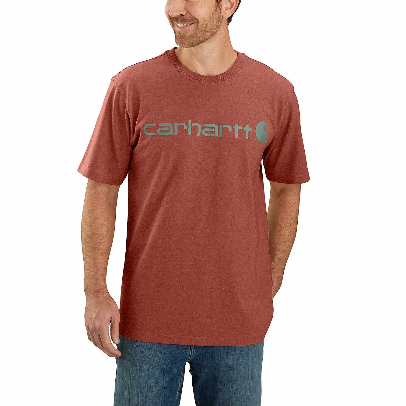 Carhartt T-Shirt Logo Long Sleeve T-Shirt EK231 Heather Grey 