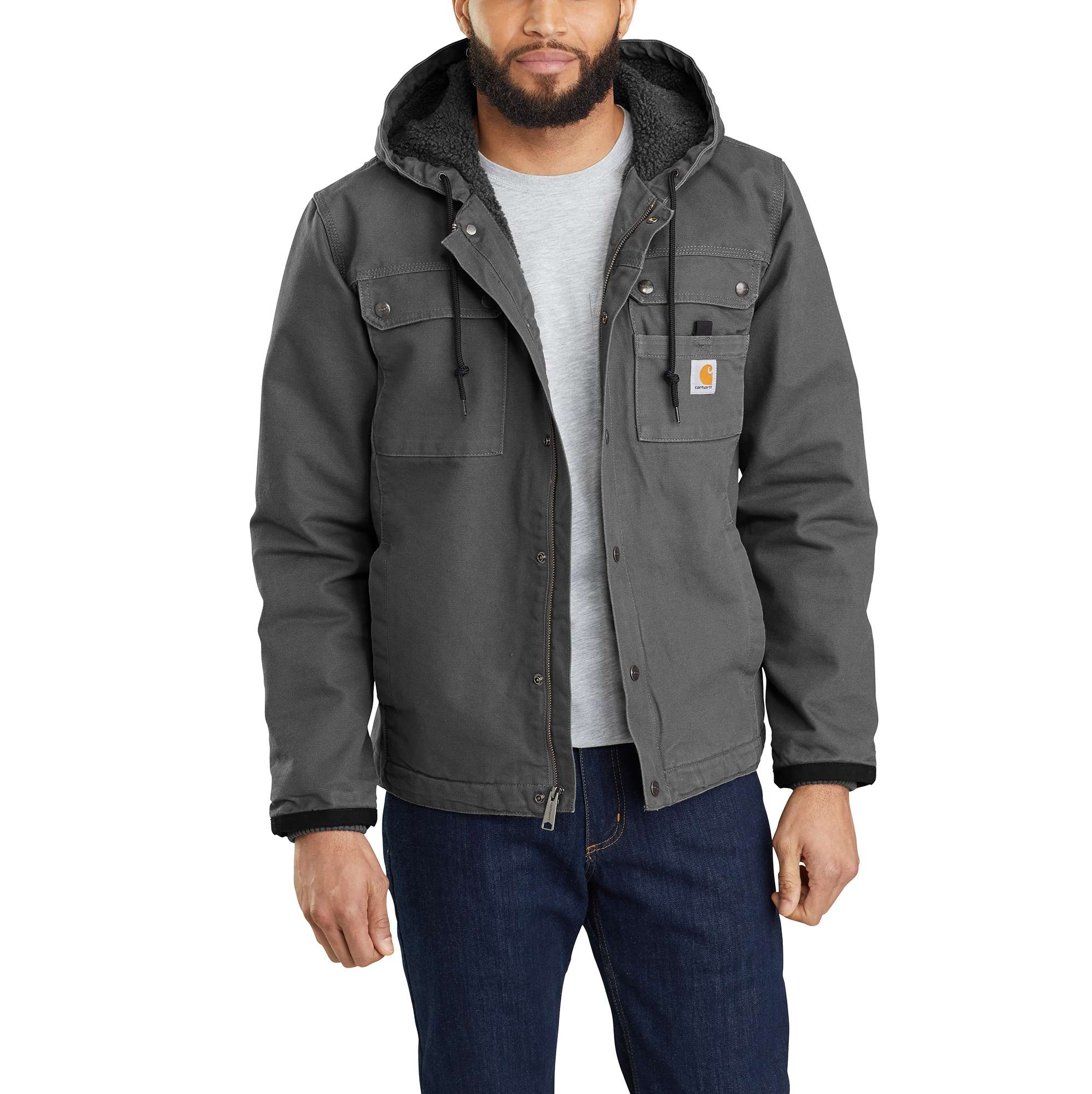 Carhartt - Washed Duck - Gevoerde Active Werkjas met Capuchon - Heren -  Zwart - maat