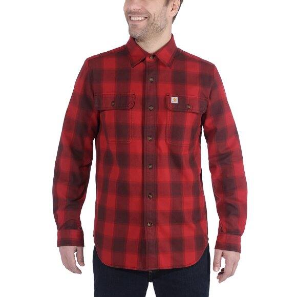 Carhartt Camisa de le\u00f1ador rojo-negro estampado a cuadros estilo cl\u00e1sico Moda Camisas de vestir Camisas de leñador 