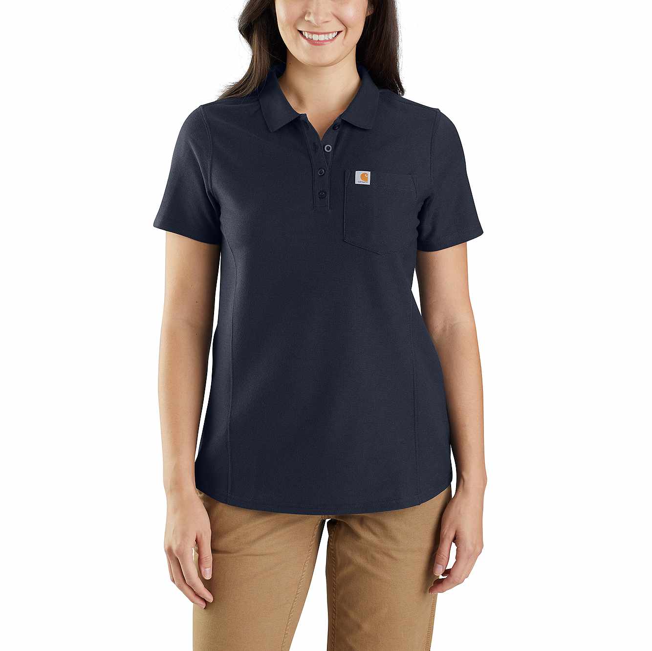 Picture of W RELAXED FIT MIDWEIGHT SHORT-SLEEVE POCKET POLO
