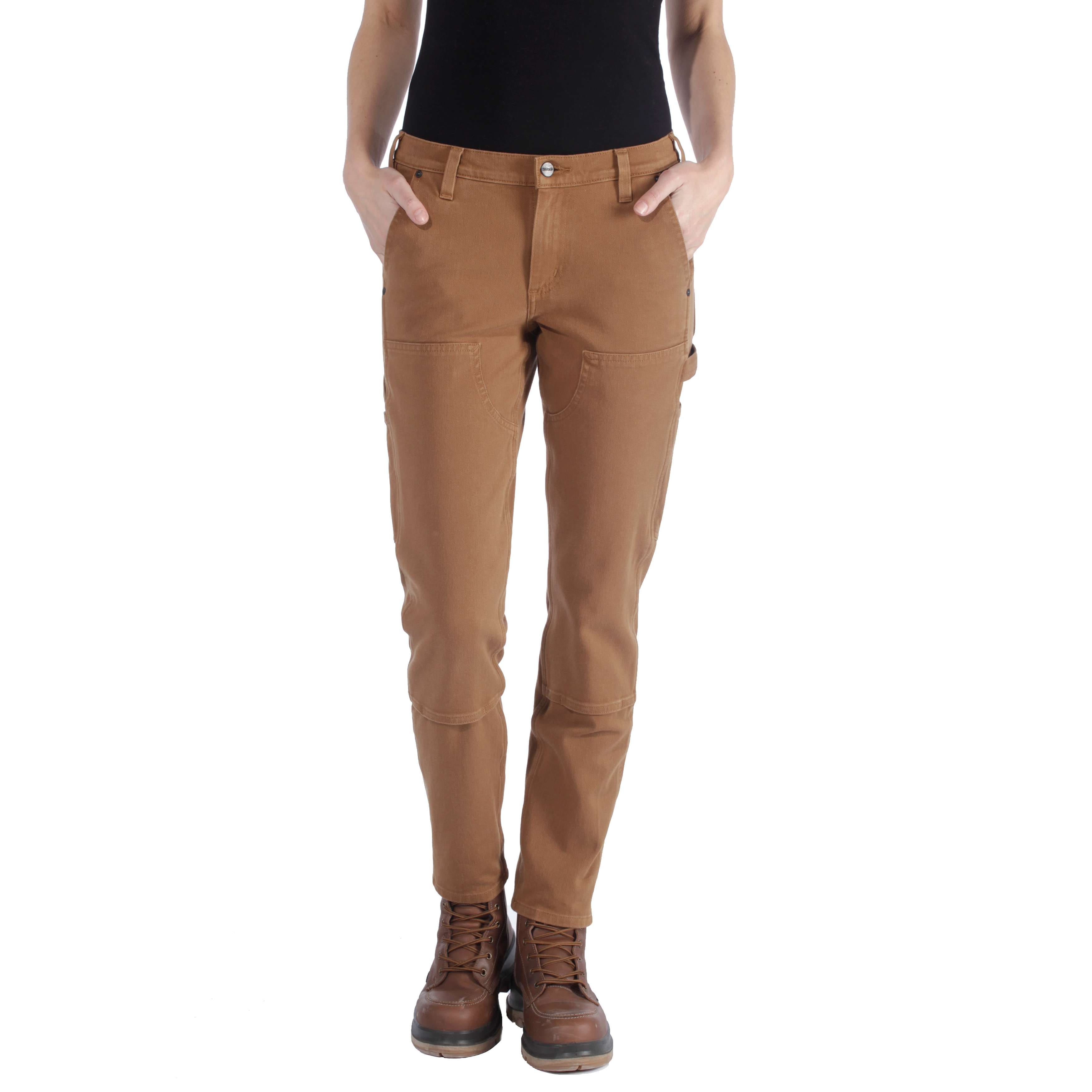 Carhartt Rugged Flex Stretch Twill Double Front Ladies Pants Brown