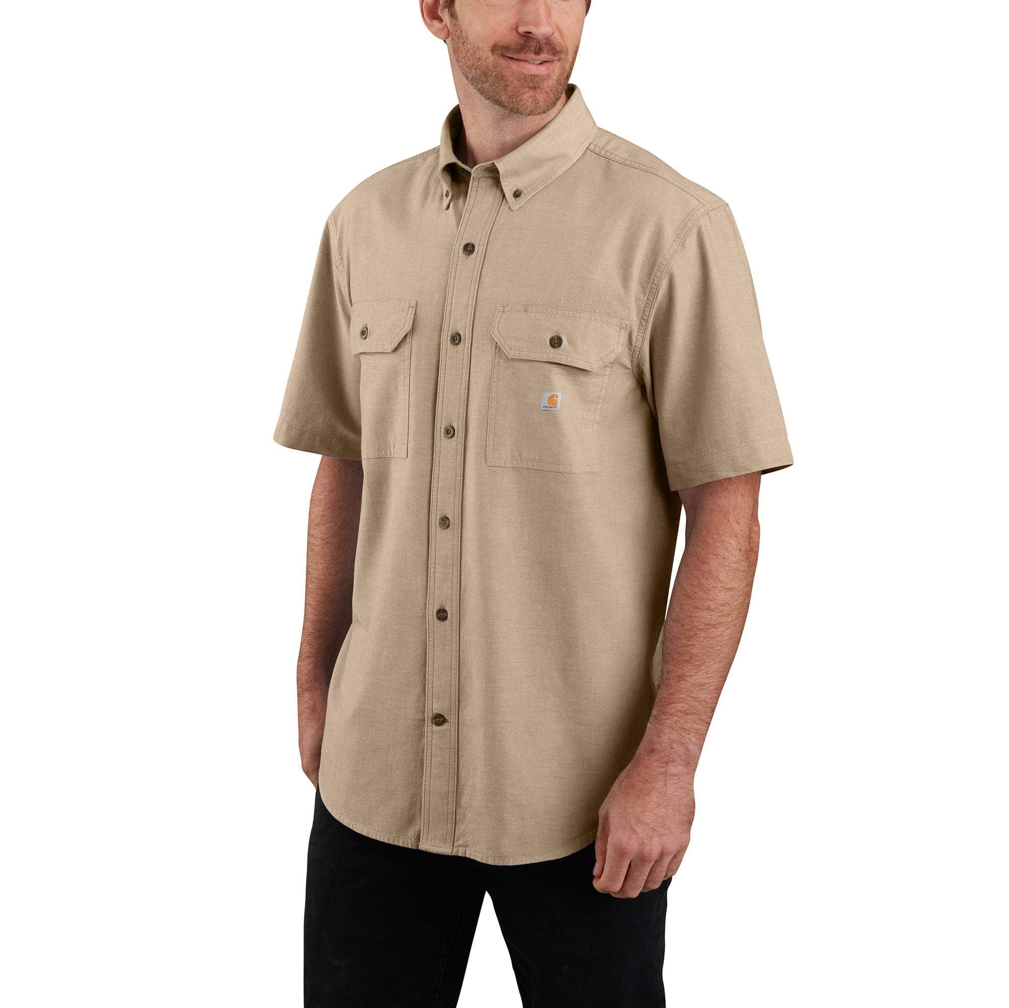 Carhartt Men's Essential Plaid Button Down Short Sleeve Work Shirt Big