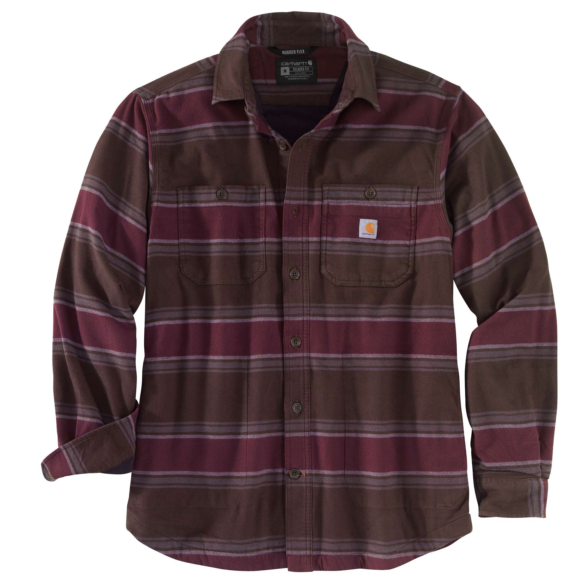 carhartt rugged flex relaxed fit midweight flannel fleece-lined shirt