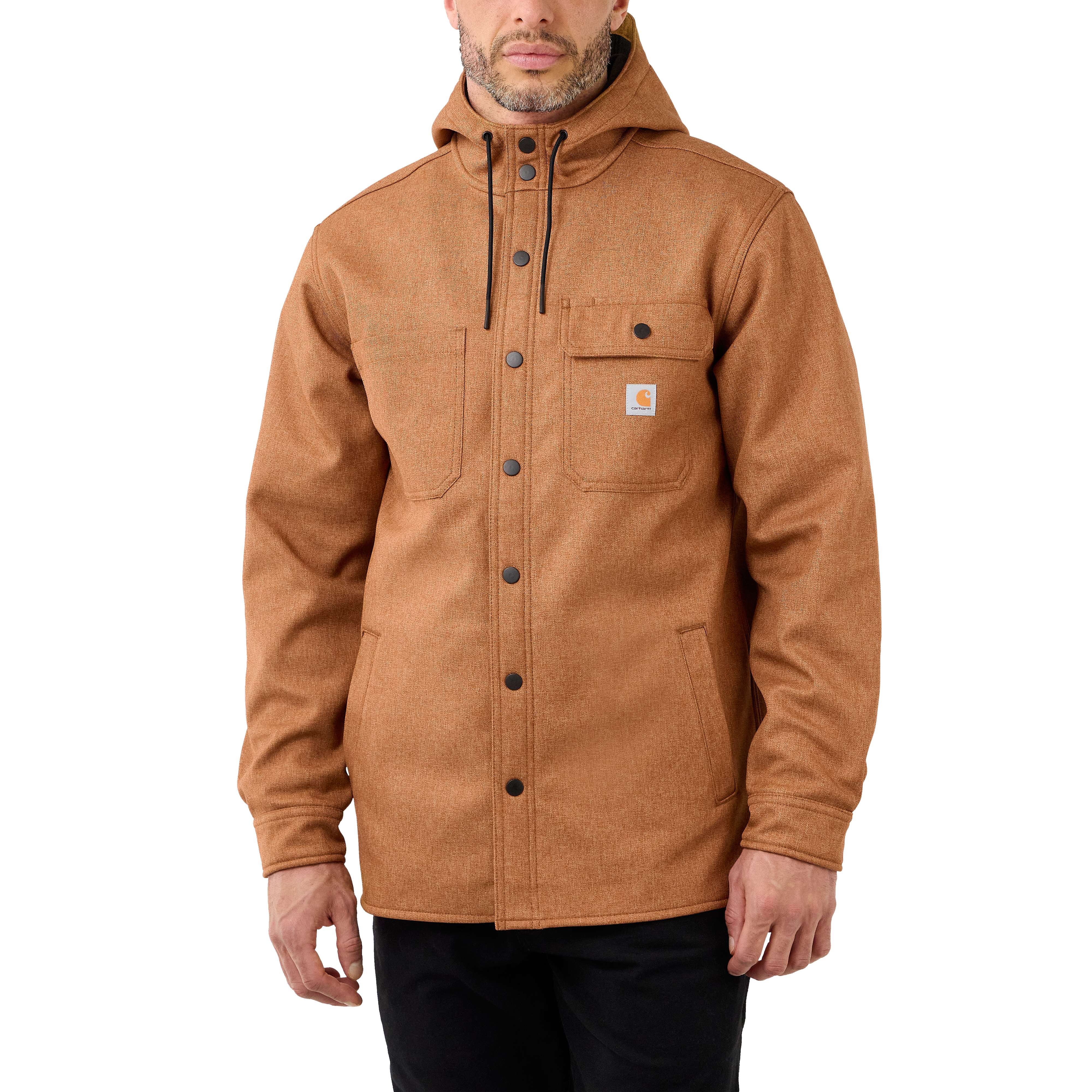 Size L Carhartt Men's Rain Defender Relaxed Fit Heavyweight Hooded Shirt  Jacket