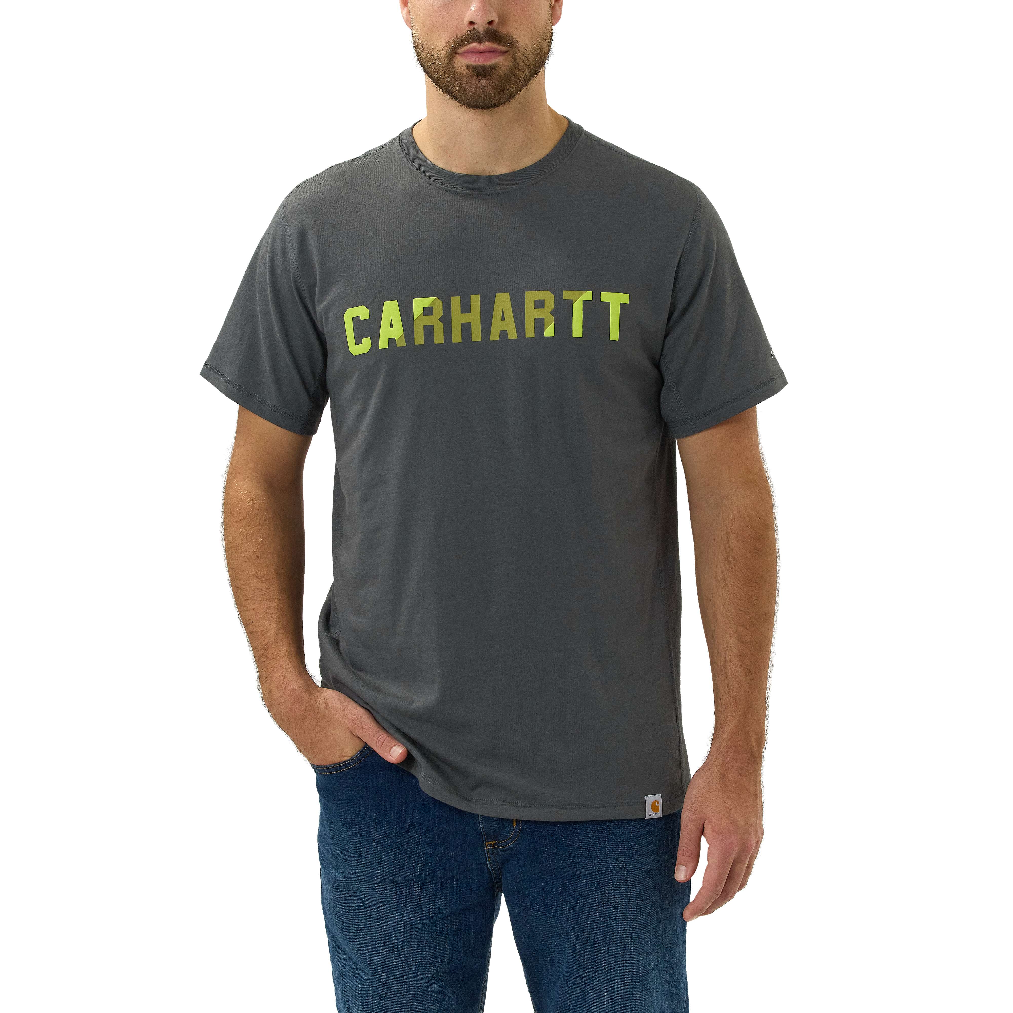 CARHARTT FORCE™ RELAXED FIT MIDWEIGHT SHORT-SLEEVE BLOCK LOGO