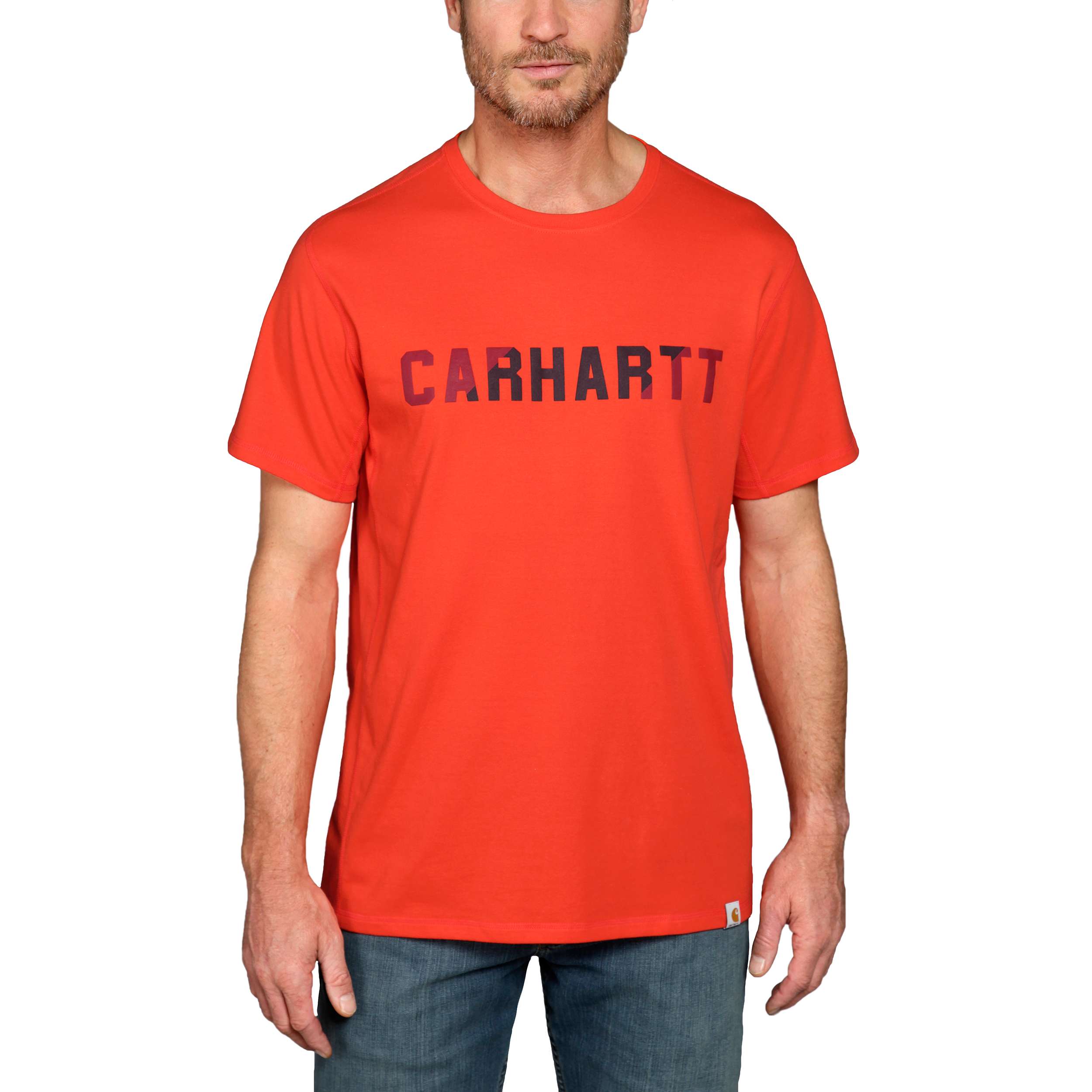 CARHARTT FORCE™ RELAXED FIT MIDWEIGHT SHORT-SLEEVE BLOCK LOGO GRAPHIC  T-SHIRT