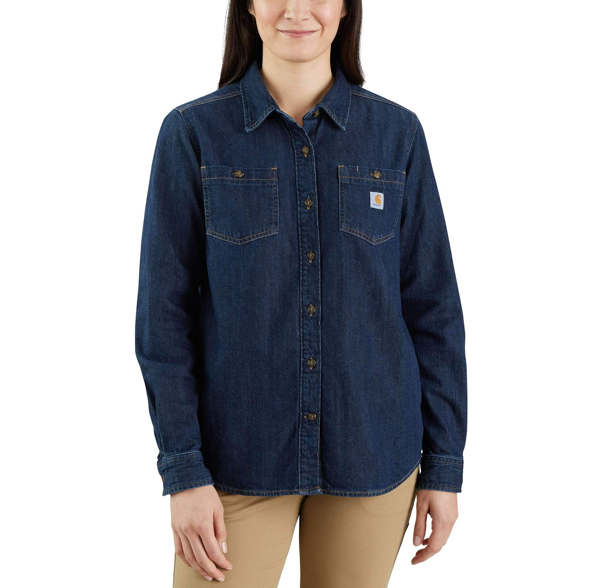 carhartt mens denim shirt