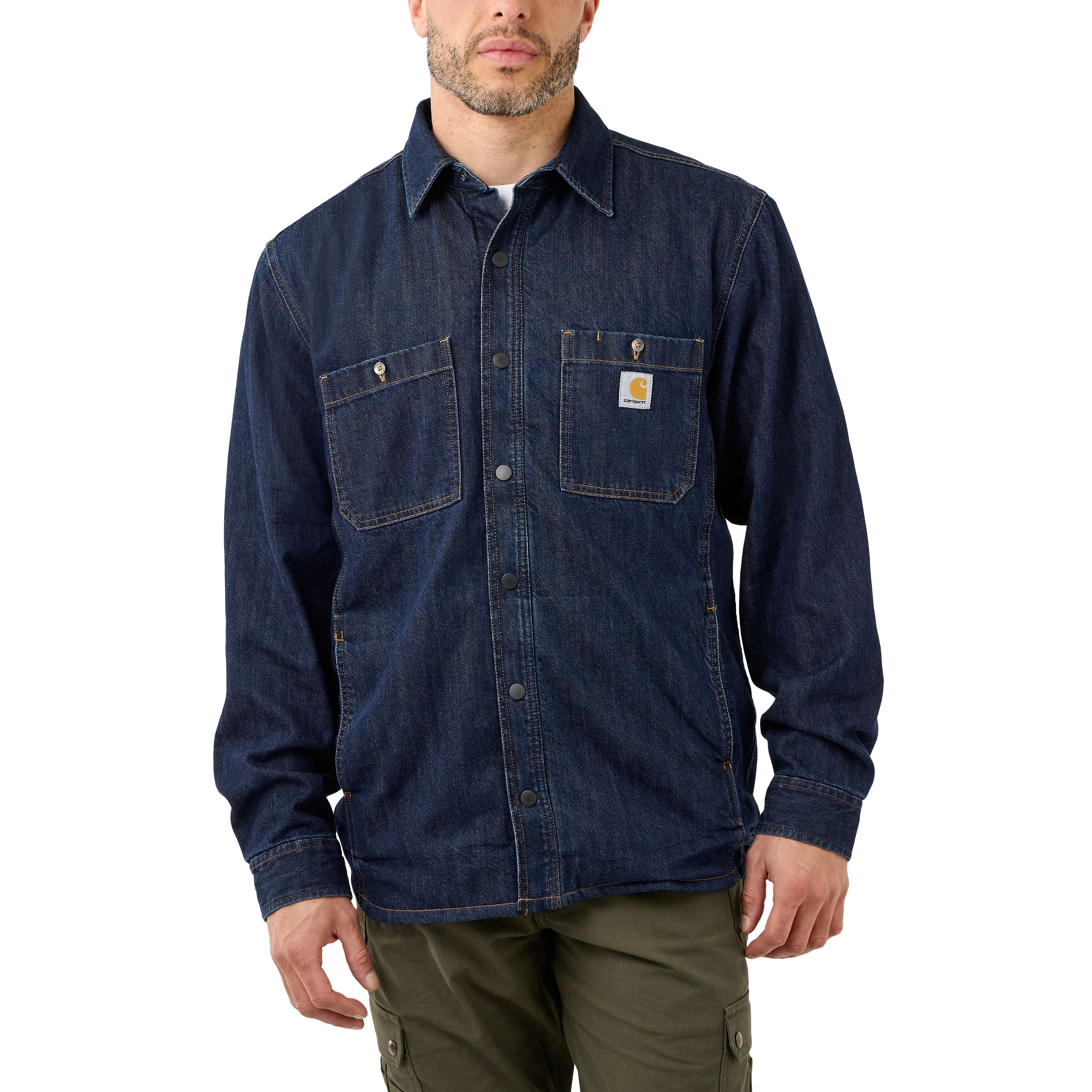 RELAXED FIT DENIM FLEECE LINED SNAP FRONT SHIRT Carhartt