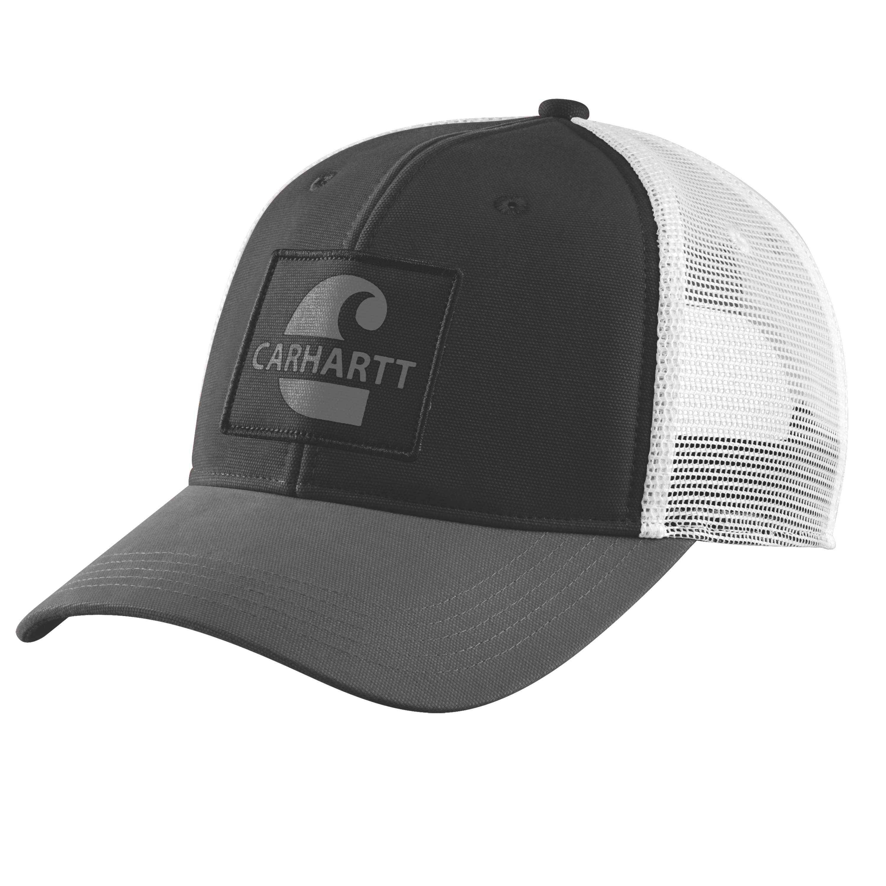 Carhartt Men's Rugged Flex Fitted Canvas Mesh-Back Logo Graphic Cap