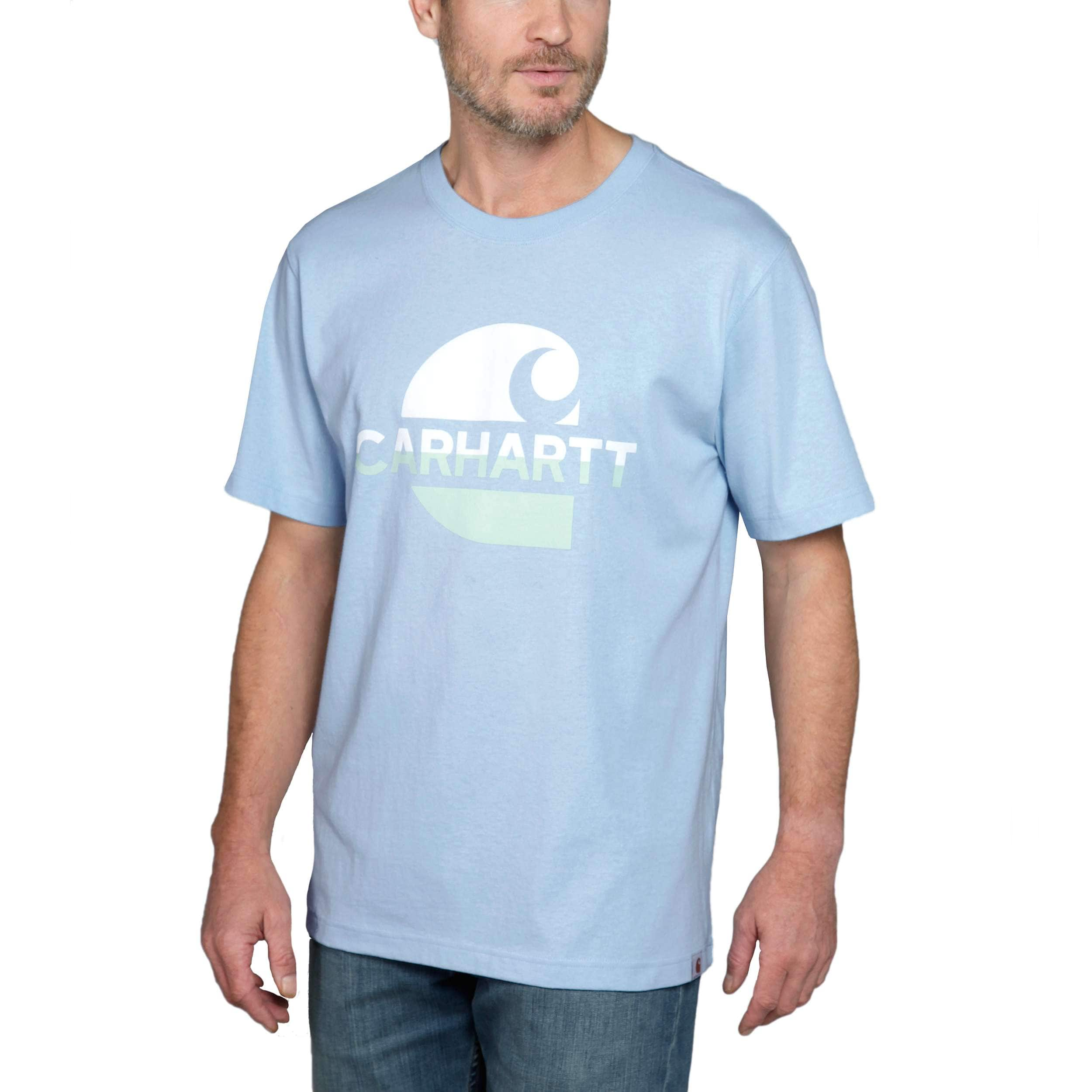 Carhartt light blue t hot sale shirt