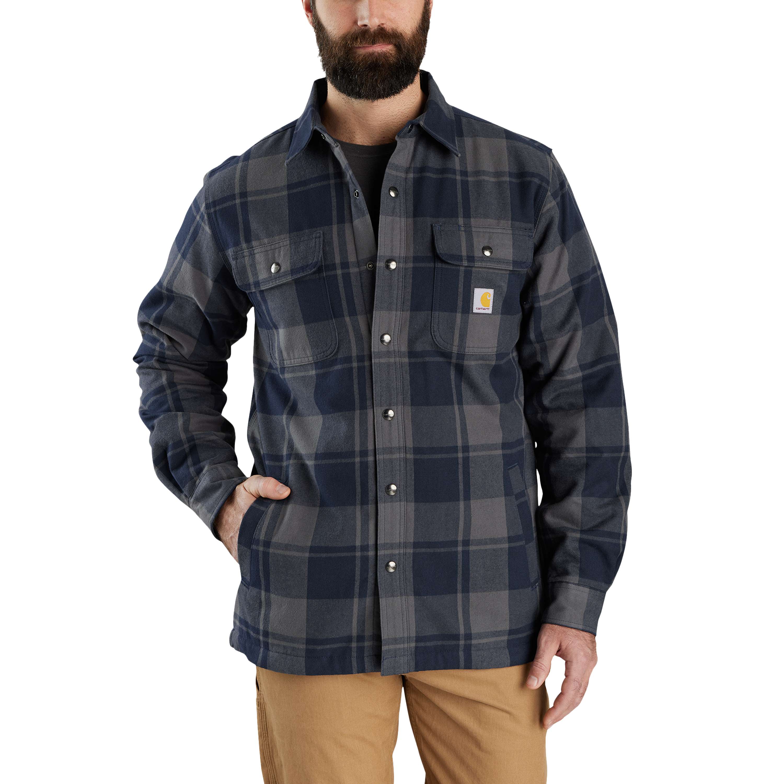 Carhartt sherpa 2024 lined flannel shirt