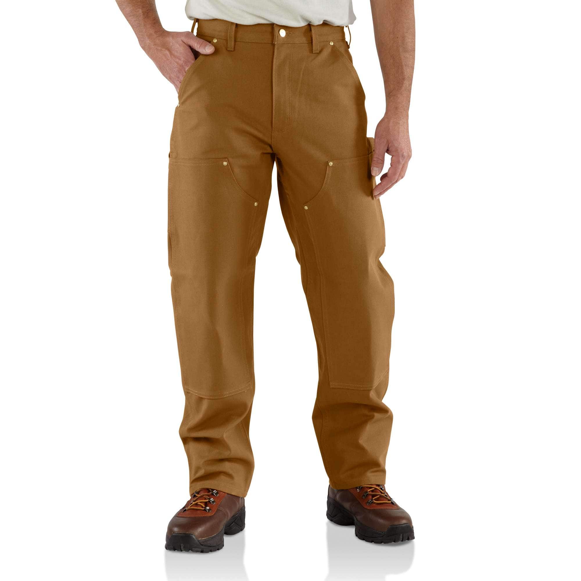 Carhartt Men's Relaxed Fit Carhartt Brown Canvas Carpenter Work Pants (42 X  32) in the Pants department at
