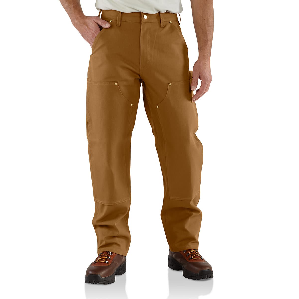 Carhartt Mens Firm Duck Double Front Work Dungaree Pant B01