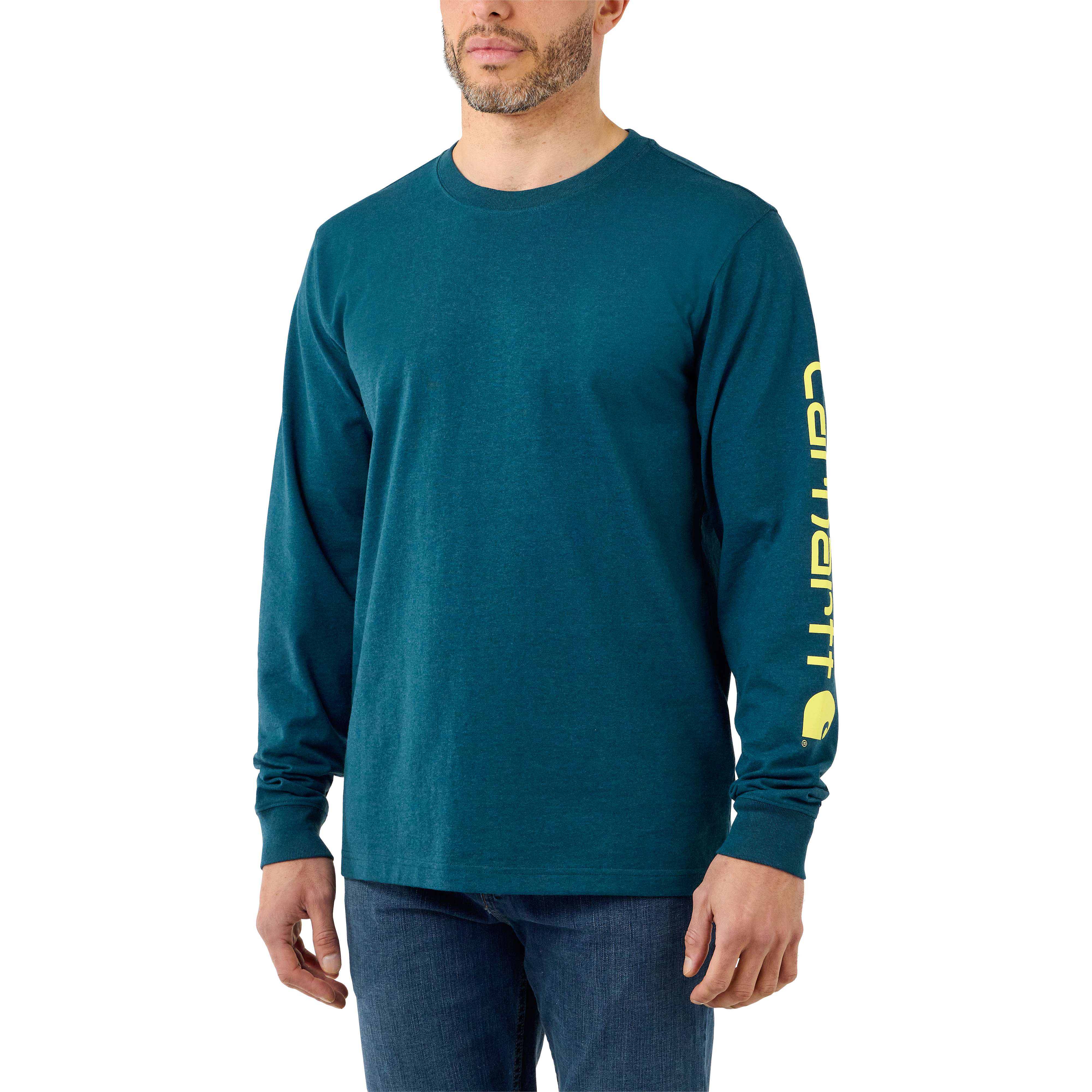 RELAXED FIT HEAVYWEIGHT LONG-SLEEVE LOGO SLEEVE GRAPHIC T-SHIRT