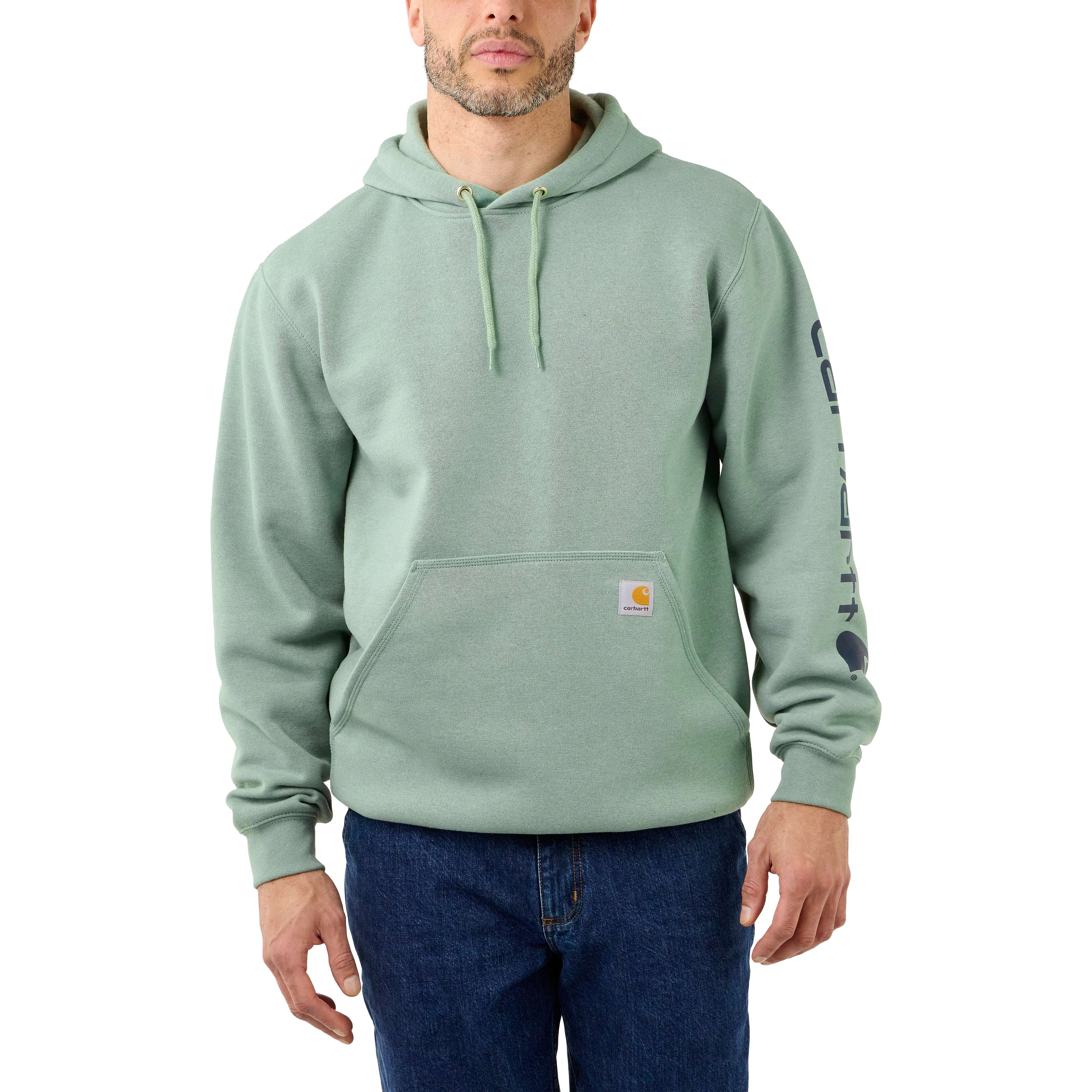 Carhartt logo outlet sleeve hoodie