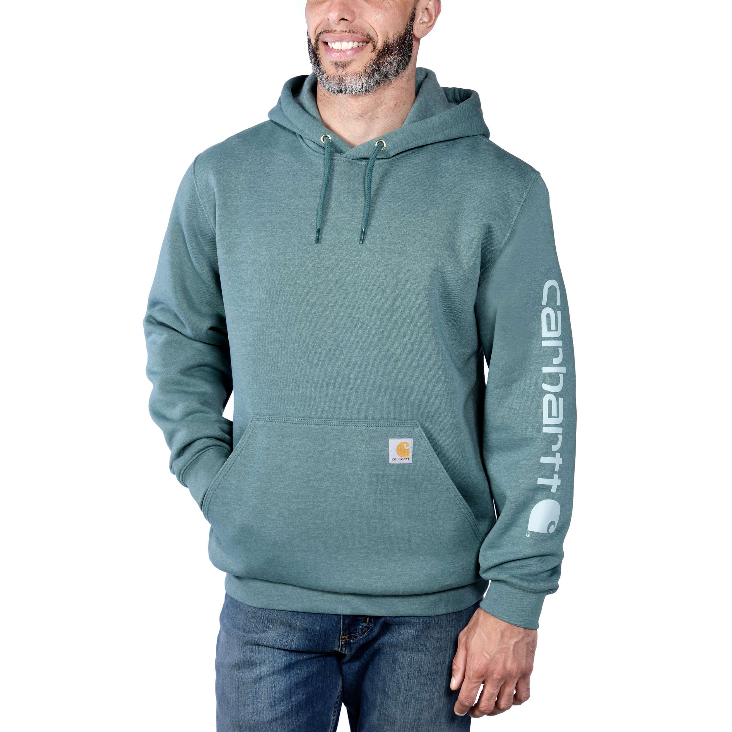 Mens Carhartt Logo Hoodie Blue