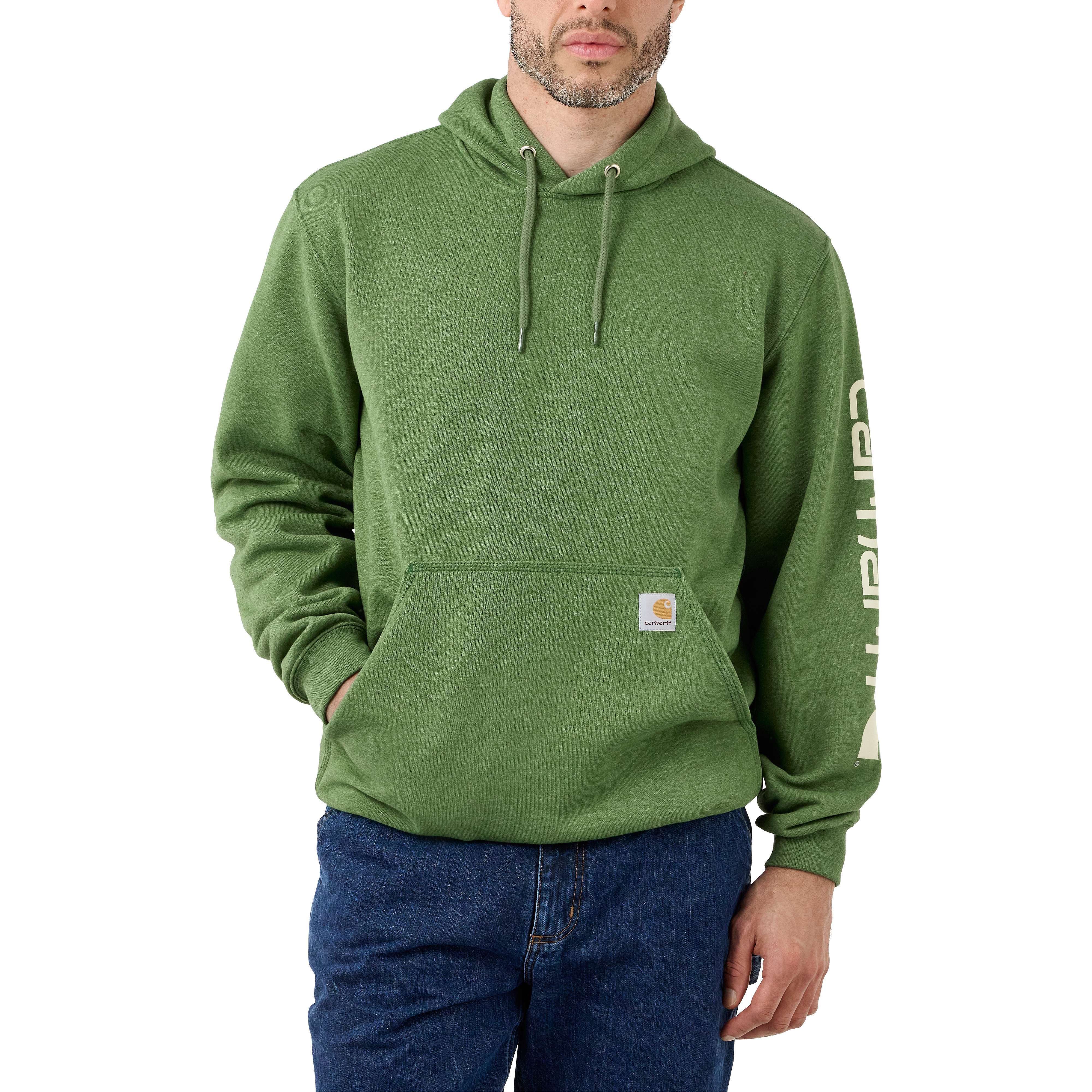 Carhartt Sweatshirts: Men's K288 Q15 Jasper Heather Midweight Hooded Logo  Sweatshirt