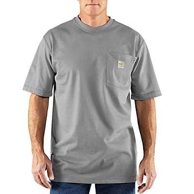 Carhartt Men's Light Gray Flame-Resistant Force Cotton Short-Sleeve T-Shirt