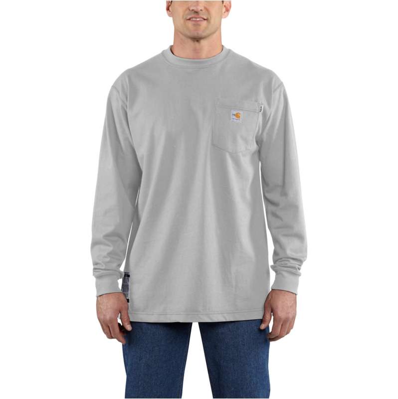 Carhartt  Light Gray Flame-Resistant Force Cotton Long-Sleeve T-Shirt