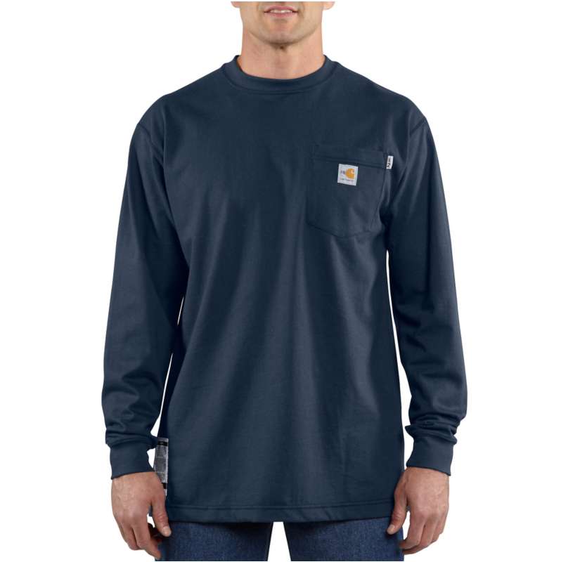 Carhartt  Dark Navy Flame-Resistant Force Cotton Long-Sleeve T-Shirt