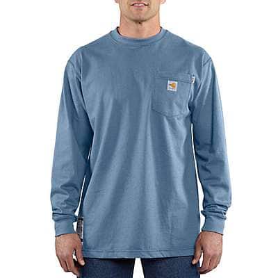 Carhartt Men's Medium Blue Flame-Resistant Force Cotton Long-Sleeve T-Shirt