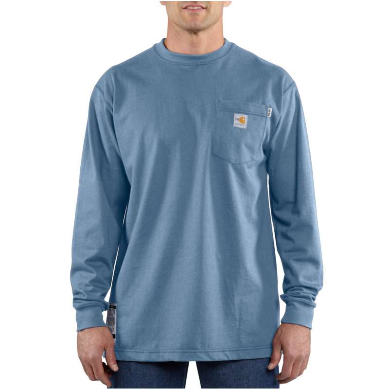 Carhartt  Medium Blue Flame-Resistant Force Cotton Long-Sleeve T-Shirt