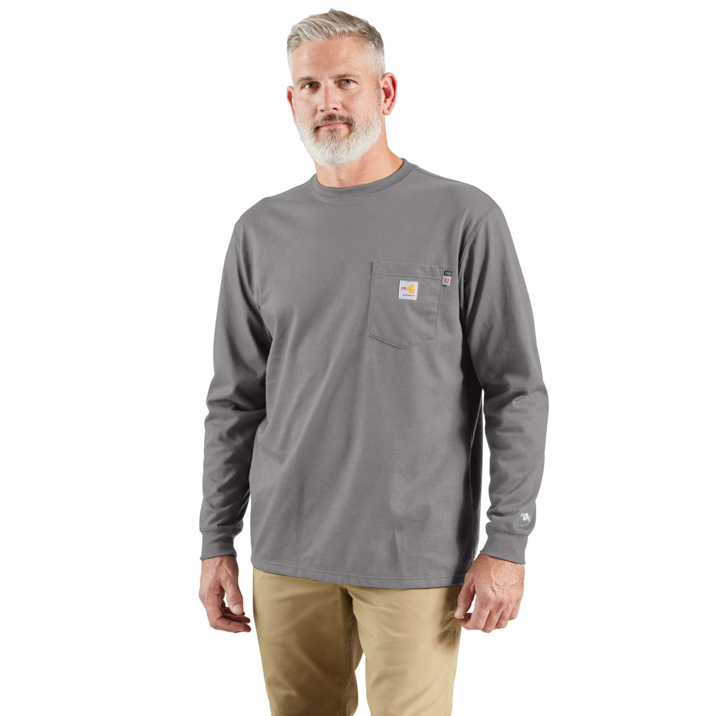 Мужская футболка Carhartt FR Force Dearborn Loose, цвет: Асфальтовый — фото 1