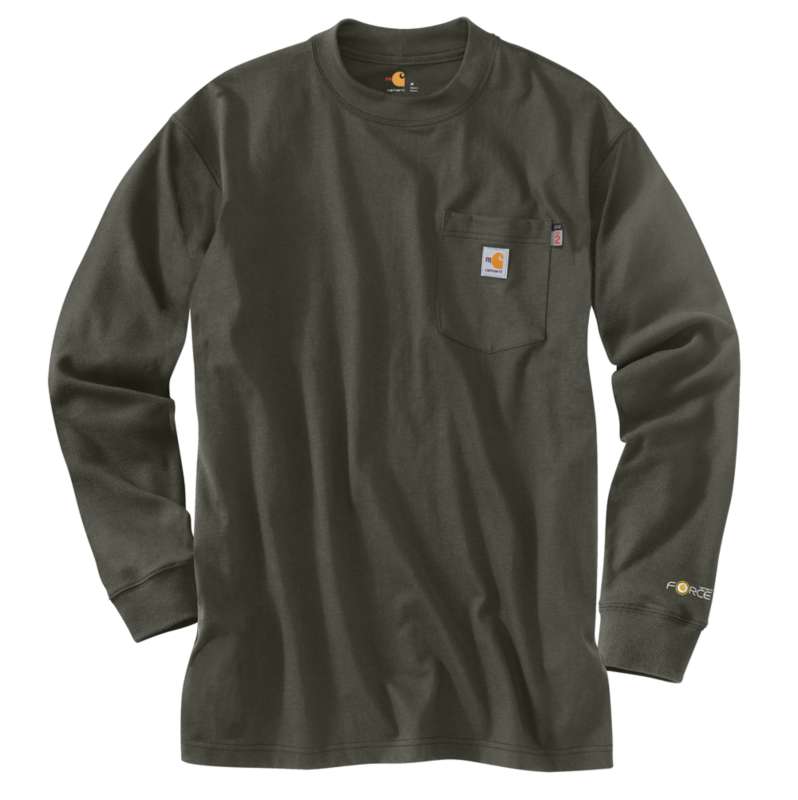 Carhartt  Olive Flame-Resistant Force Cotton Long-Sleeve T-Shirt