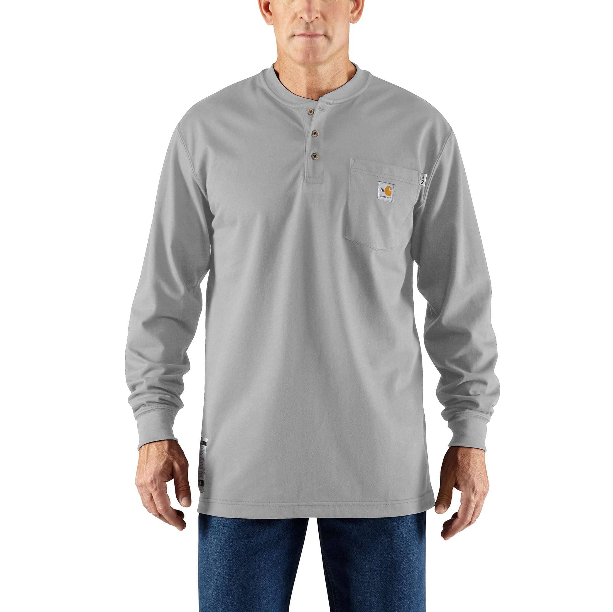 Carhartt Men's Flame Resistant Force Cotton Long Sleeve Henley