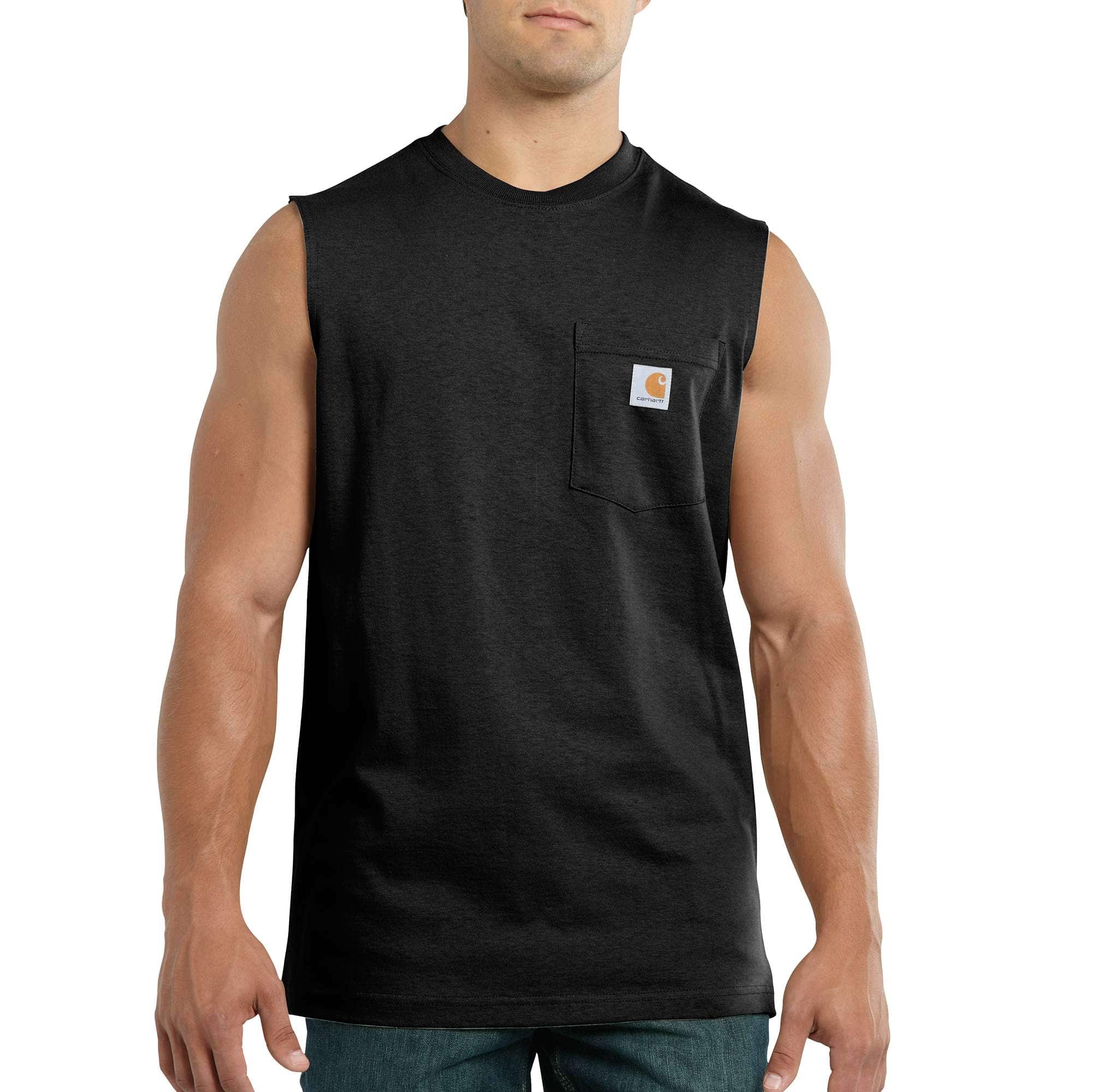 Carhartt Men's Black Relaxed Fit Heavyweight Sleeveless Pocket T-Shirt