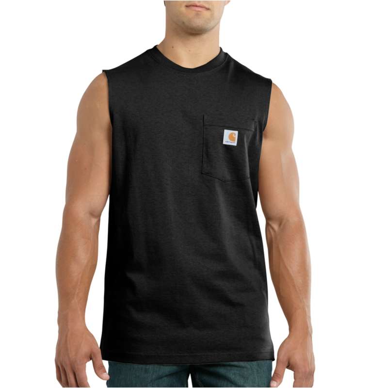 Carhartt  Black Relaxed Fit Heavyweight Sleeveless Pocket T-Shirt