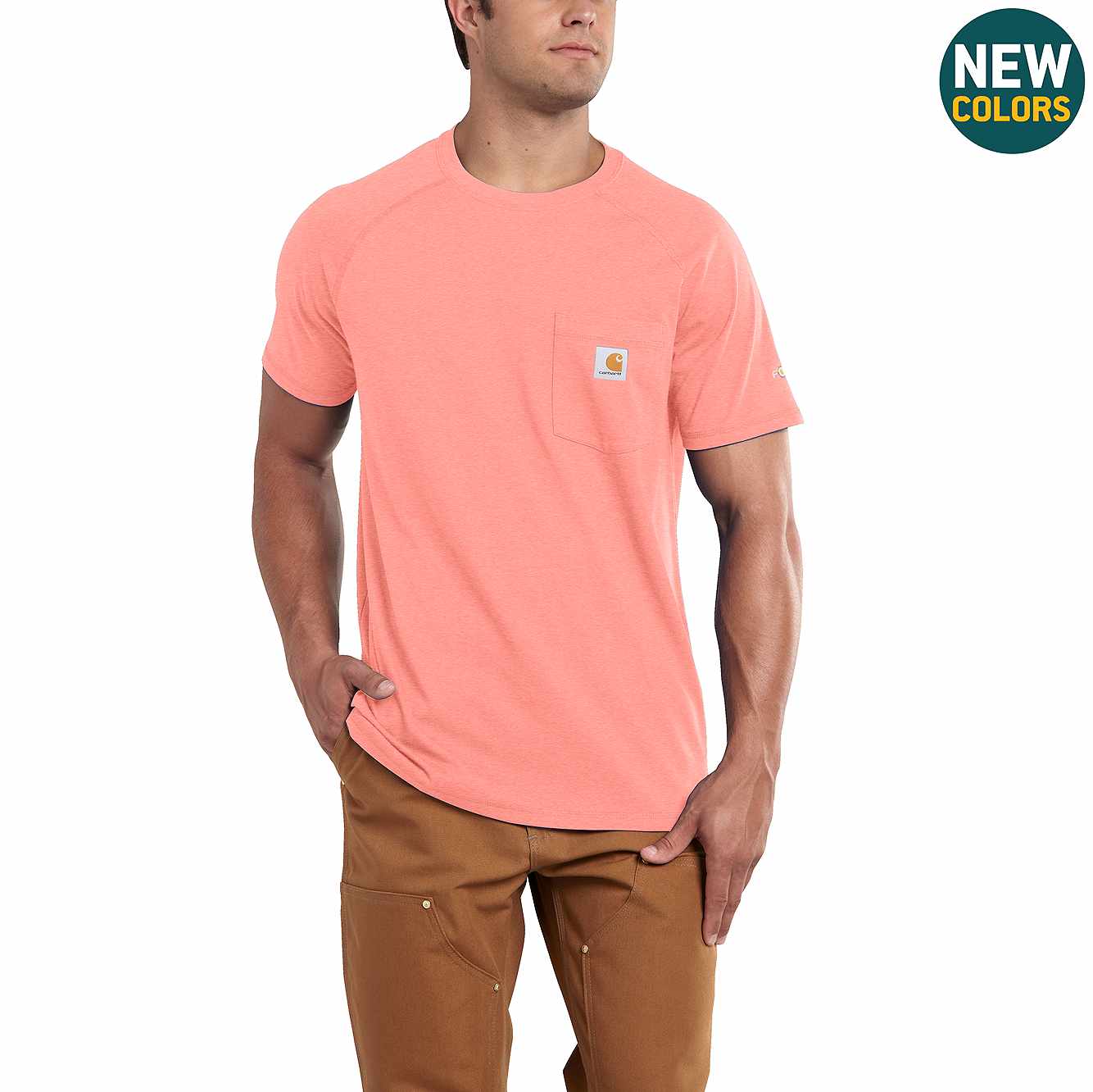 Work Wear T Pocket Tee 100410 Carhartt Men/'s Force Cotton T-shirt