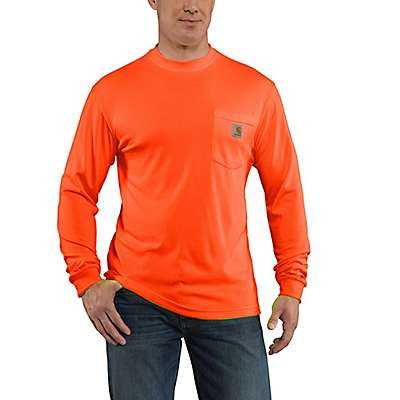 Carhartt Men's Brite Orange Force Color Enhanced Long-Sleeve T-Shirt
