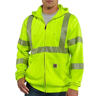 Carhartt Men's Brite Lime High-Visibility Zip-Front Class 3 Sweatshirt