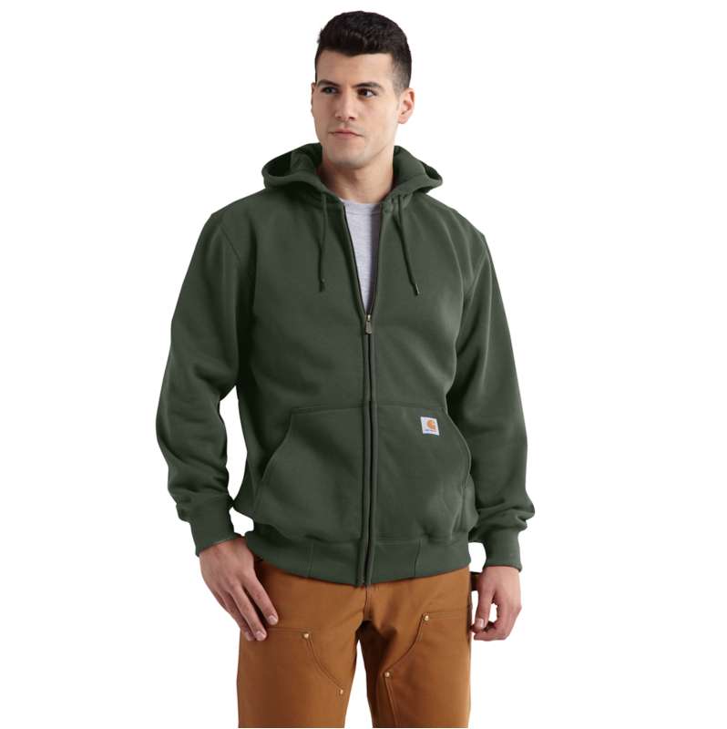 Carhartt  Forestry Green Rain Defender® Loose Fit Heavyweight Full-Zip Sweatshirt