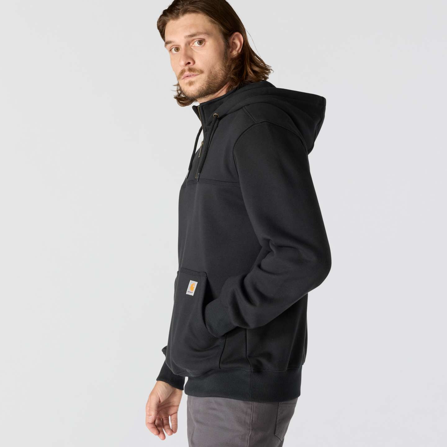 Мужская толстовка Carhartt Paxton 1/4-Zip, цвет: Чёрный — фото 3