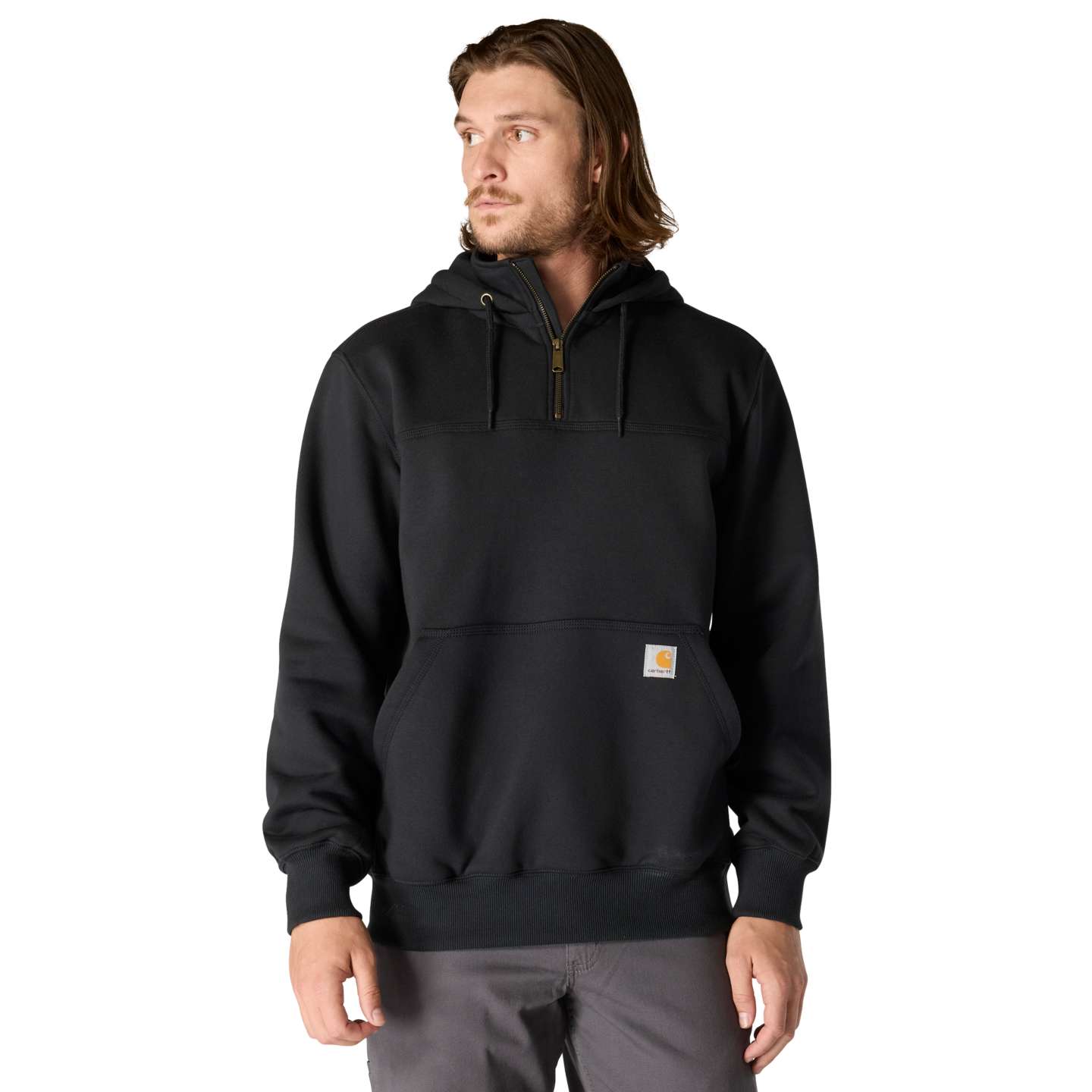 Мужская толстовка Carhartt Paxton 1/4-Zip, цвет: Чёрный — фото 2