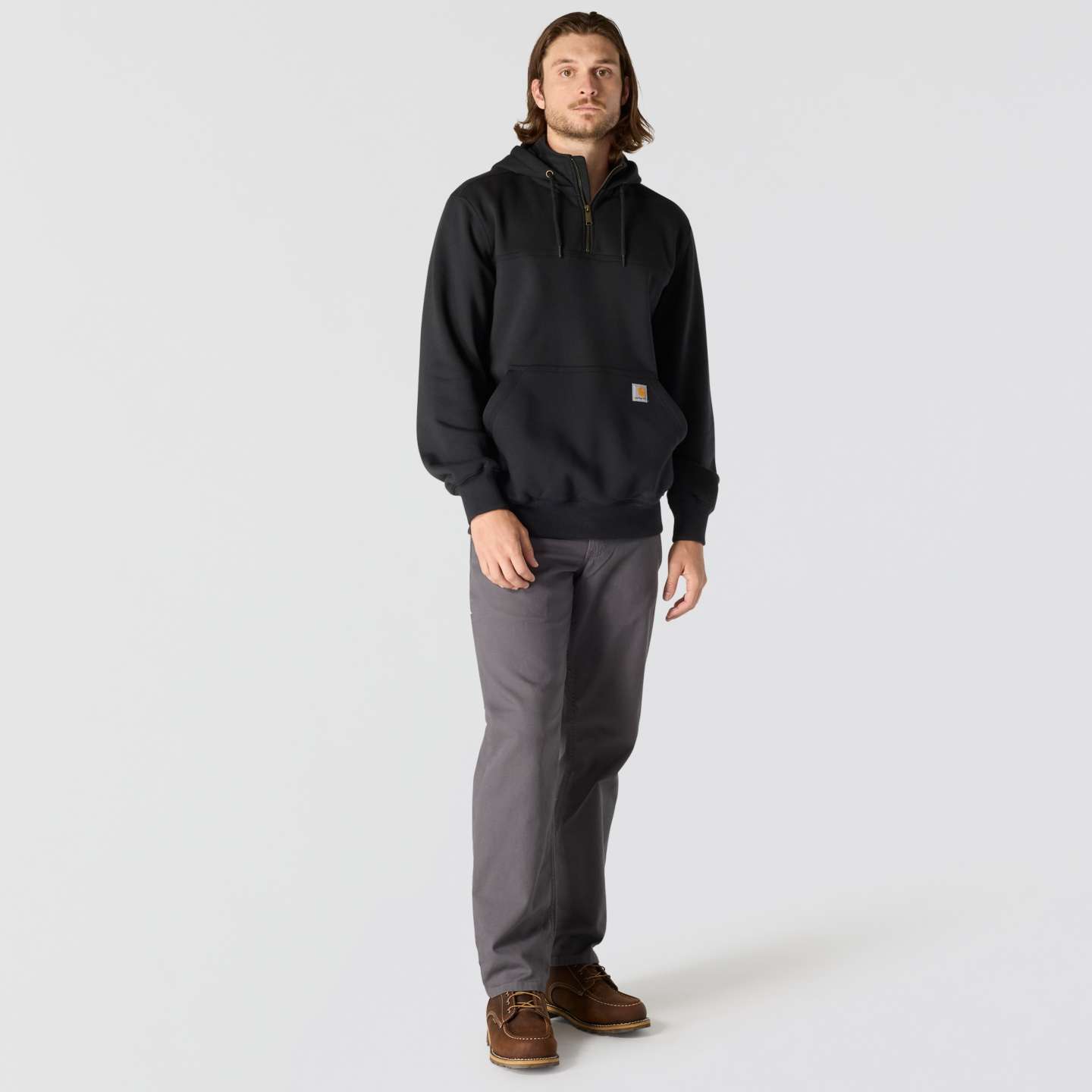 Мужская толстовка Carhartt Paxton 1/4-Zip, цвет: Чёрный — фото 4