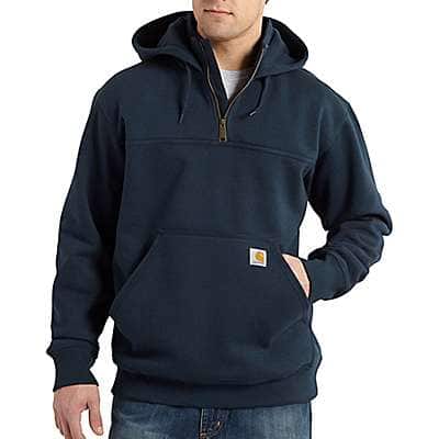 Carhartt Men's New Navy Rain Defender® Loose Fit Heavyweight Quarter-Zip Sweatshirt