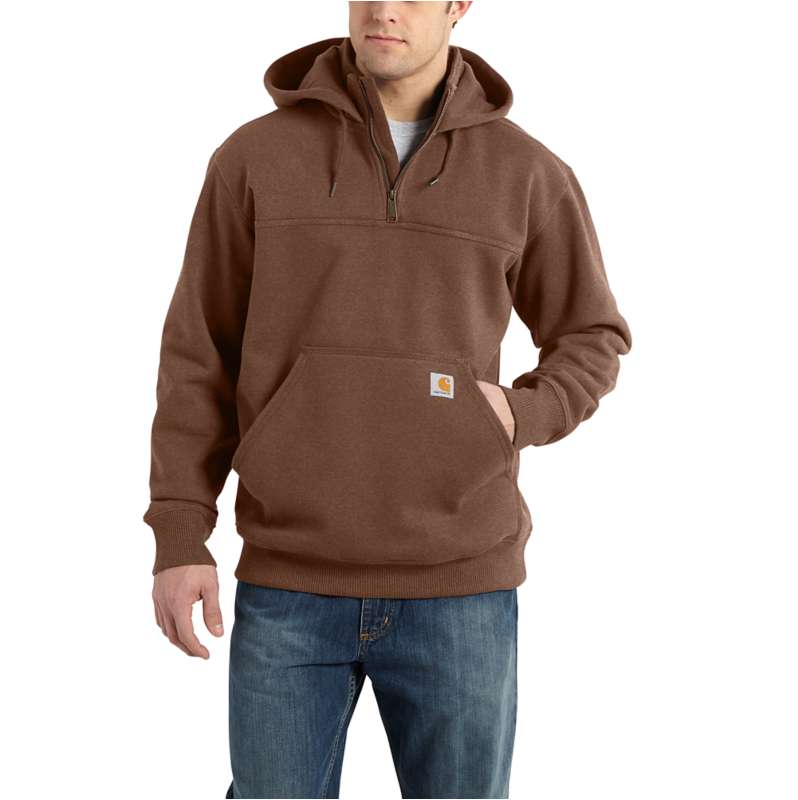 Carhartt  Mocha Heather Rain Defender® Loose Fit Heavyweight Quarter-Zip Hoodie