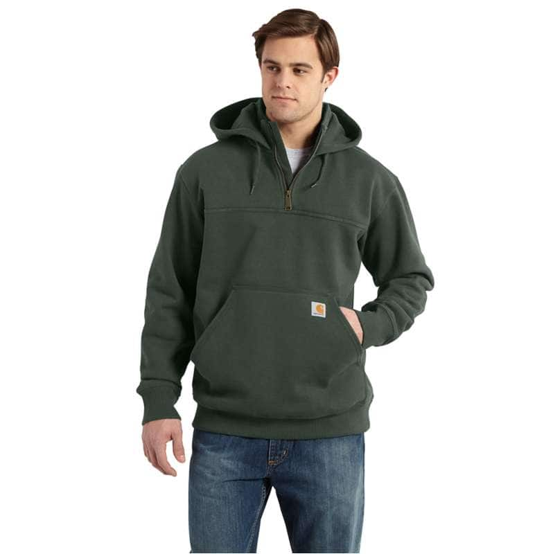 Carhartt  Forestry Green Rain Defender® Loose Fit Heavyweight Quarter-Zip Hoodie