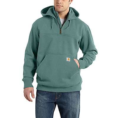 Carhartt Men's Slate Green Heather Rain Defender® Loose Fit Heavyweight Quarter-Zip Sweatshirt