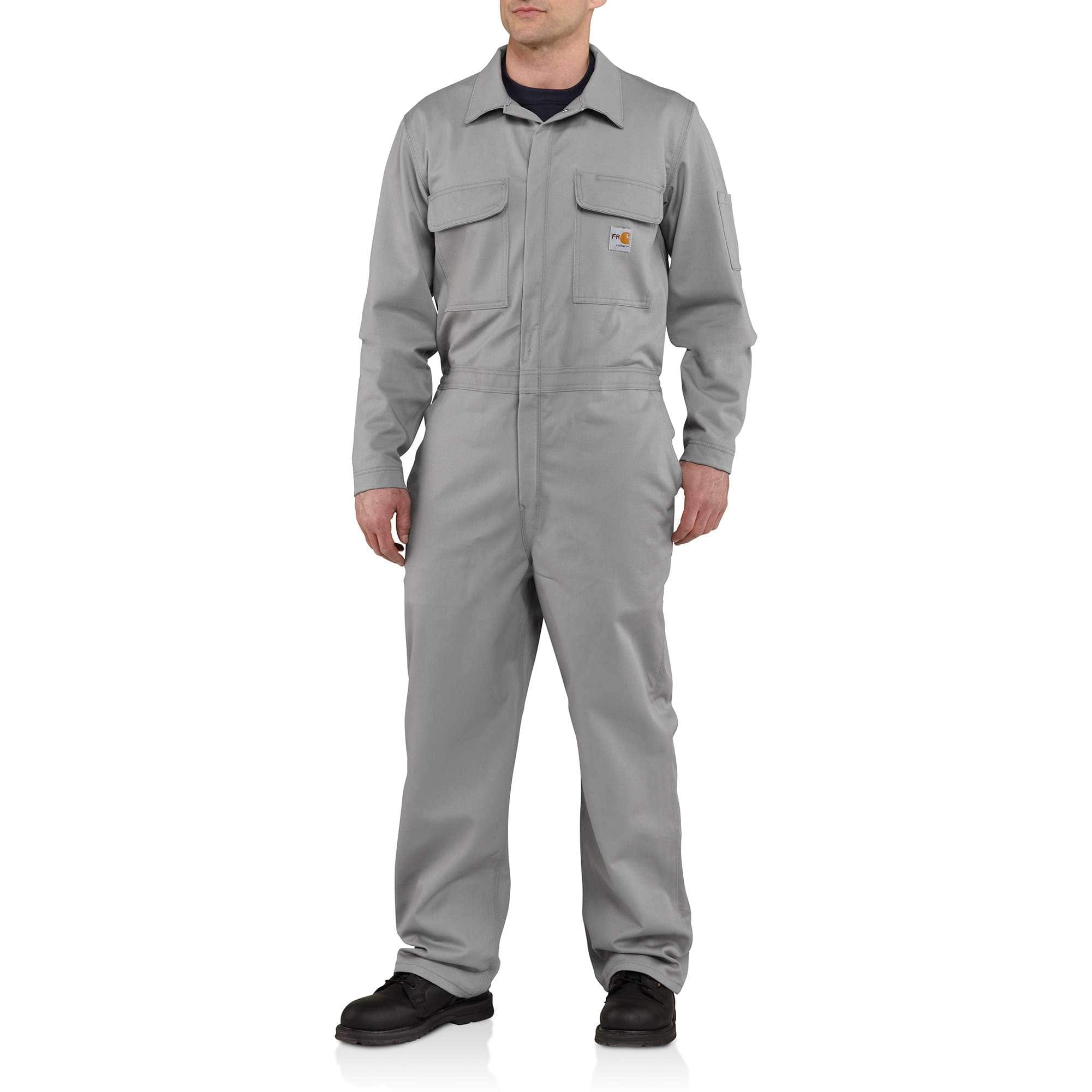 Carhartt Men's Flame Resistant Traditional Twill Coverall,Gray,36 Short