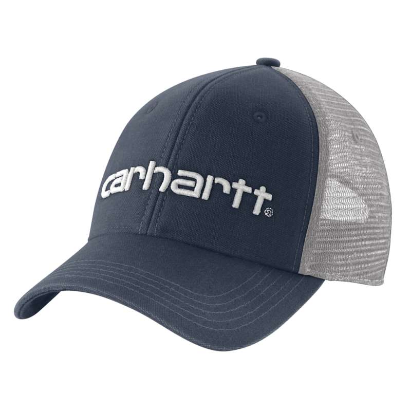 Carhartt  Navy/White Canvas Mesh-Back Logo Graphic Cap