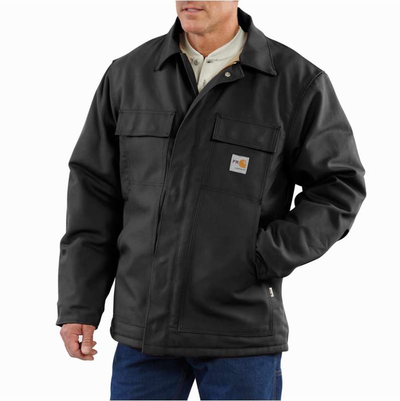 Carhartt  Black Flame-Resistant Duck Traditional Coat/Quilt-Lined - 3 Warmest Rating