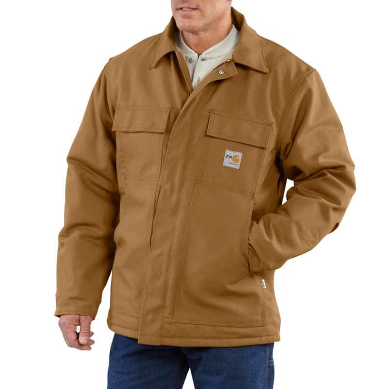 Carhartt  Carhartt Brown Flame-Resistant Duck Traditional Coat/Quilt-Lined - 3 Warmest Rating
