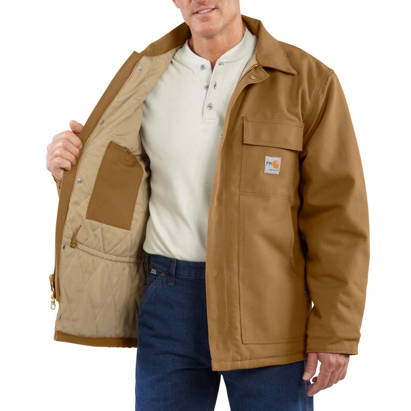 Мужское пальто Carhartt FR Duck Traditional, цвет: Коричневый — фото 3
